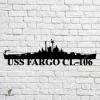 Uss Fargo Cl-106 Navy Ship Metal Art, Navy Ships Silhouette Metal Gift For Navy Veteran, Custom Us Navy Ship Metal Sign