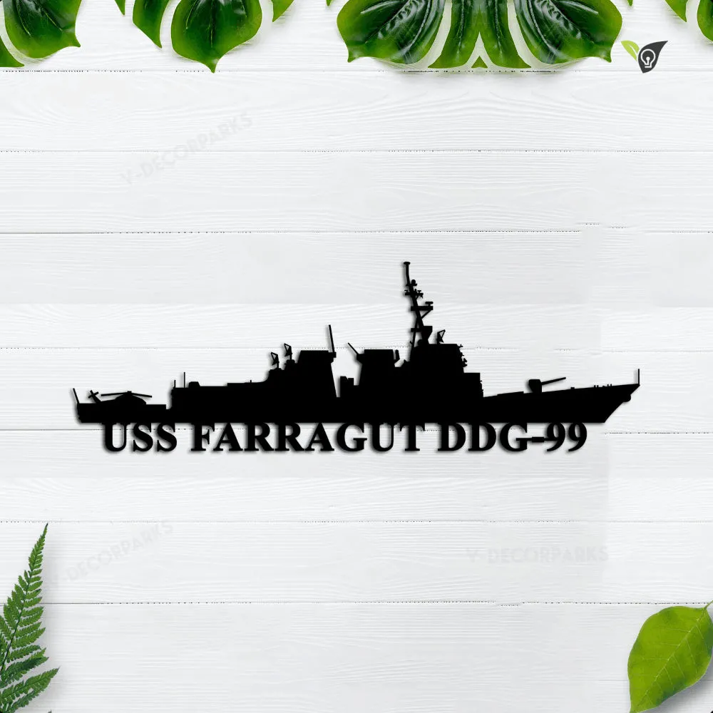 USS-Farragut-DDG-99.webp Uss Farragut Ddg-99 Metal Wall Art, Custom Us Navy Ships Metal Sign, Metal Veteran Decor, Navy Gift, Decor Decoration