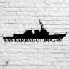 Uss Farragut Ddg-99 Navy Ship Metal Art, Navy Ships Silhouette Metal Gift For Navy Veteran, Custom Us Navy Ship Metal Sign