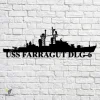 Uss Farragut Dlg-6 Navy Ship Metal Art, Navy Ships Silhouette Metal Gift For Navy Veteran, Custom Us Navy Ship Metal Sign