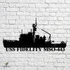 Uss Fidelity Mso-443 Navy Ship Metal Art, Navy Ships Silhouette Metal Gift For Navy Veteran, Custom Us Navy Ship Metal Sign