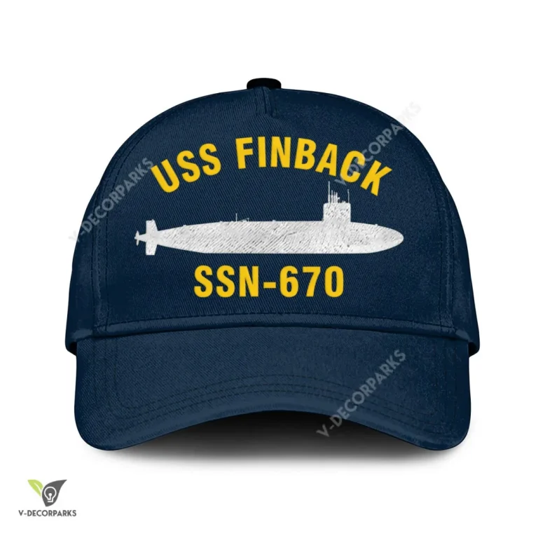 Uss Finback Ssn-670 Classic Baseball Cap Gift For Navy Veteran, Custom Print/embroidered Us Navy Ships Classic Cap