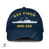 Uss Finch Der-328 Classic Baseball Cap Gift For Navy Veteran, Custom Print/embroidered Us Navy Ships Classic Cap