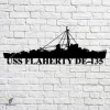 Uss Flaherty De-135 Navy Ship Metal Art, Navy Ships Silhouette Metal Gift For Navy Veteran, Custom Us Navy Ship Metal Sign