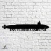 Uss Florida Ssbn 728 Navy Ship Metal Art, Navy Ships Silhouette Metal Gift For Navy Veteran, Custom Us Navy Ship Metal Sign