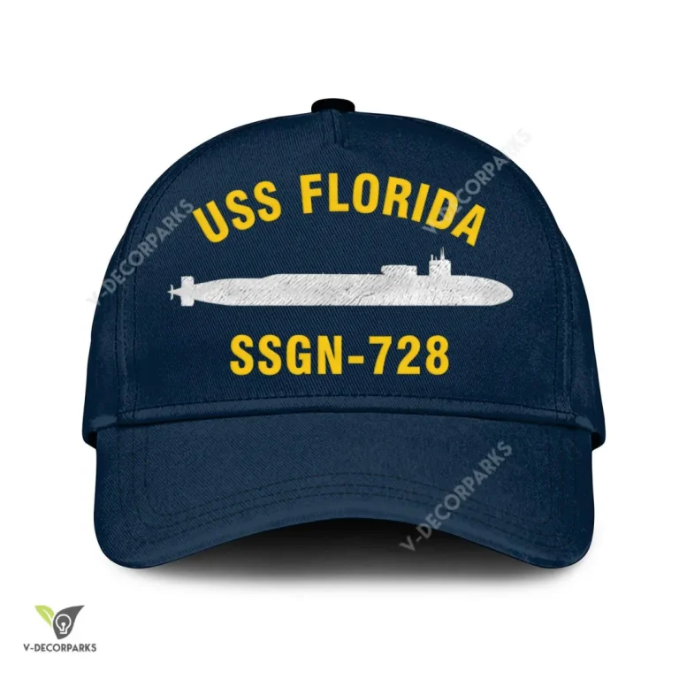 Uss Florida Ssgn-728 Classic Baseball Cap Gift For Navy Veteran, Custom Print/embroidered Us Navy Ships Classic Cap