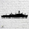 Uss Fort Fisher Lsd-40 Navy Ship Metal Art, Navy Ships Silhouette Metal Gift For Navy Veteran, Custom Us Navy Ship Metal Sign