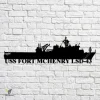 Uss Fort Mchenry Lsd 43 Navy Ship Metal Art, Navy Ships Silhouette Metal Gift For Navy Veteran, Custom Us Navy Ship Metal Sign