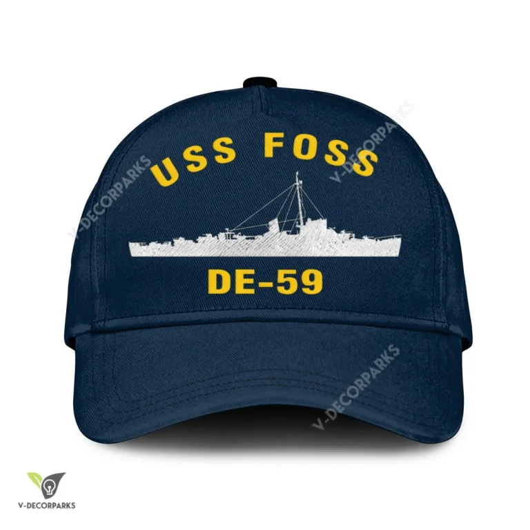 Uss Foss De-59 Classic Baseball Cap Gift For Navy Veteran, Custom Print/embroidered Us Navy Ships Classic Cap