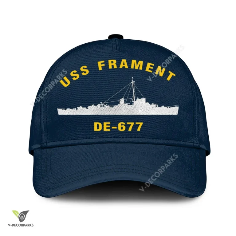 Uss Frament De-677 Classic Baseball Cap Gift For Navy Veteran, Custom Print/embroidered Us Navy Ships Classic Cap
