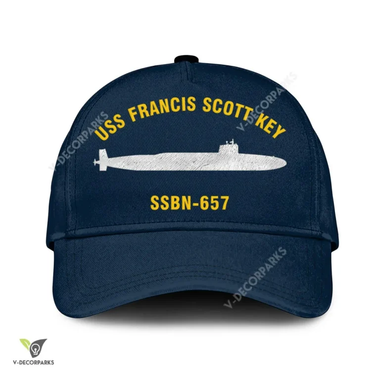 Uss Francis Scott Key Ssbn-657 Classic Baseball Cap Gift For Navy Veteran, Custom Print/embroidered Us Navy Ships Classic Cap