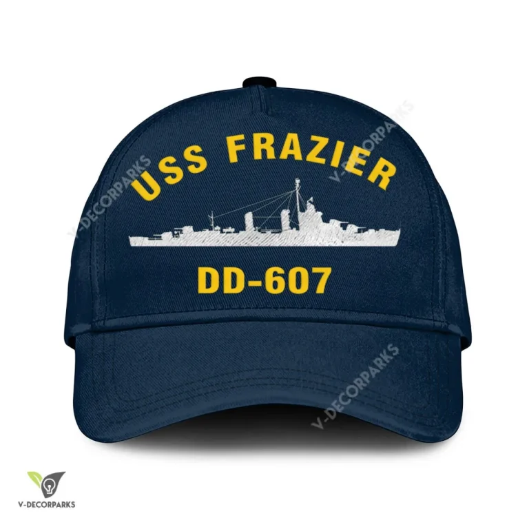 Uss Frazier Dd-607 Classic Baseball Cap Gift For Navy Veteran, Custom Print/embroidered Us Navy Ships Classic Cap