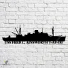 Uss Fred C. Ainsworth T-ap-181 Navy Ship Metal Art, Navy Ships Silhouette Metal Gift For Navy Veteran, Custom Us Navy Ship Metal Sign