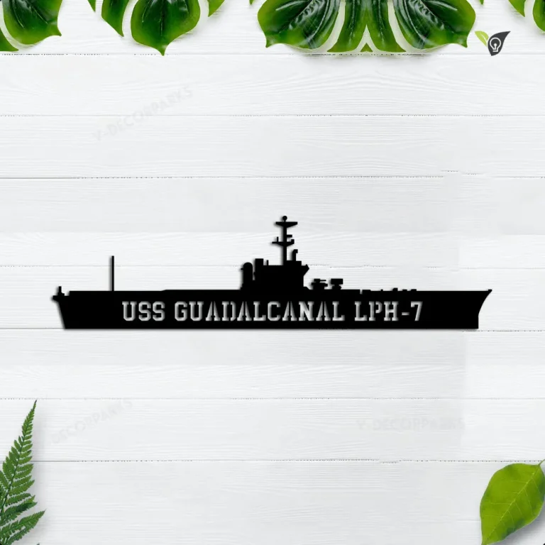 Uss Guadalcanal Lph-7 Metal Wall Art, Custom Us Navy Ships Metal Sign, Metal Veteran Decor, Navy Gift, Decor Decoration