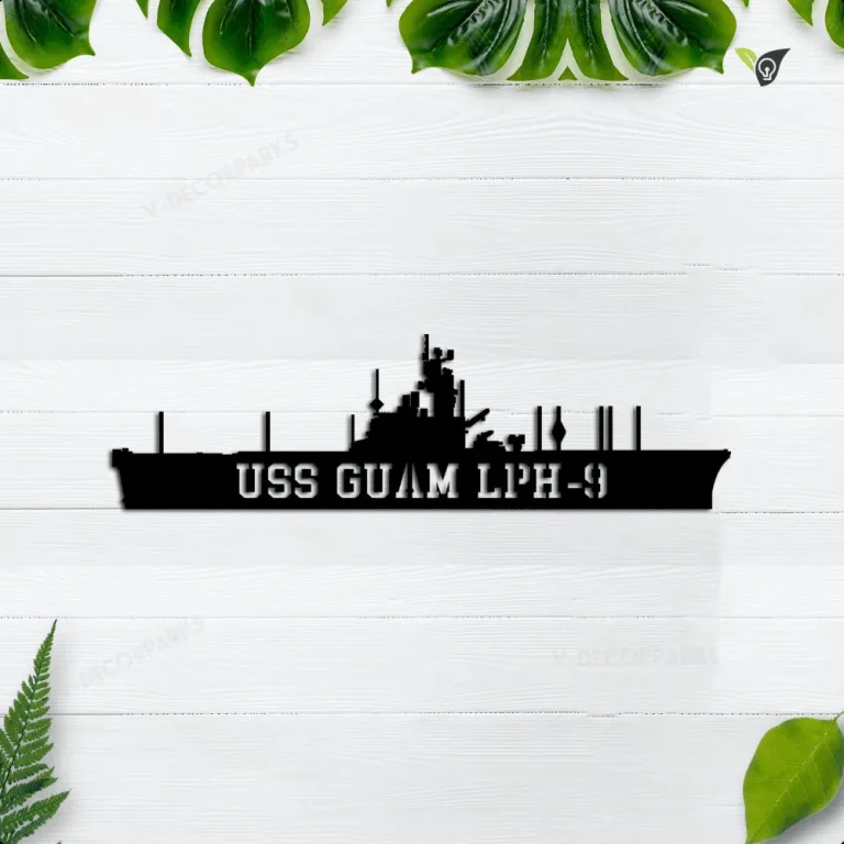 Uss Guam Lph-9 Metal Wall Art, Custom Us Navy Ships Metal Sign, Metal Veteran Decor, Navy Gift, Decor Decoration