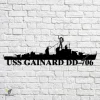 Uss Gainard Dd-706 Navy Ship Metal Art, Navy Ships Silhouette Metal Gift For Navy Veteran, Custom Us Navy Ship Metal Sign