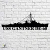 Uss Gantner De-60 Navy Ship Metal Art, Navy Ships Silhouette Metal Gift For Navy Veteran, Custom Us Navy Ship Metal Sign