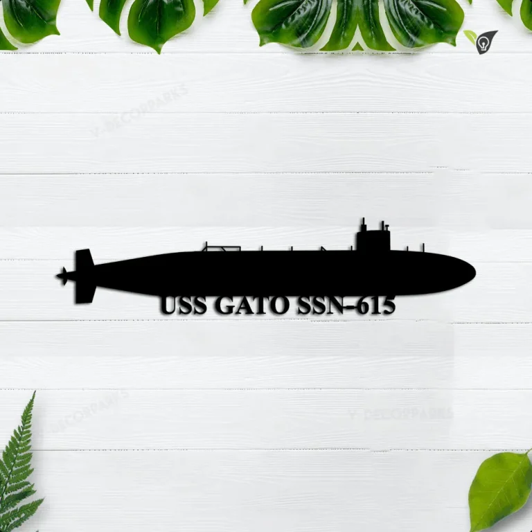 Personalized Submarine Uss Gato Ssn-615 Metal Wall Art, Custom Us Navy Ships Metal Sign, Metal Veteran Decor, Navy Gift, Decor Decoration