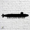 Uss Gato Ssn-615 Navy Ship Metal Art, Navy Ships Silhouette Metal Gift For Navy Veteran, Custom Us Navy Ship Metal Sign