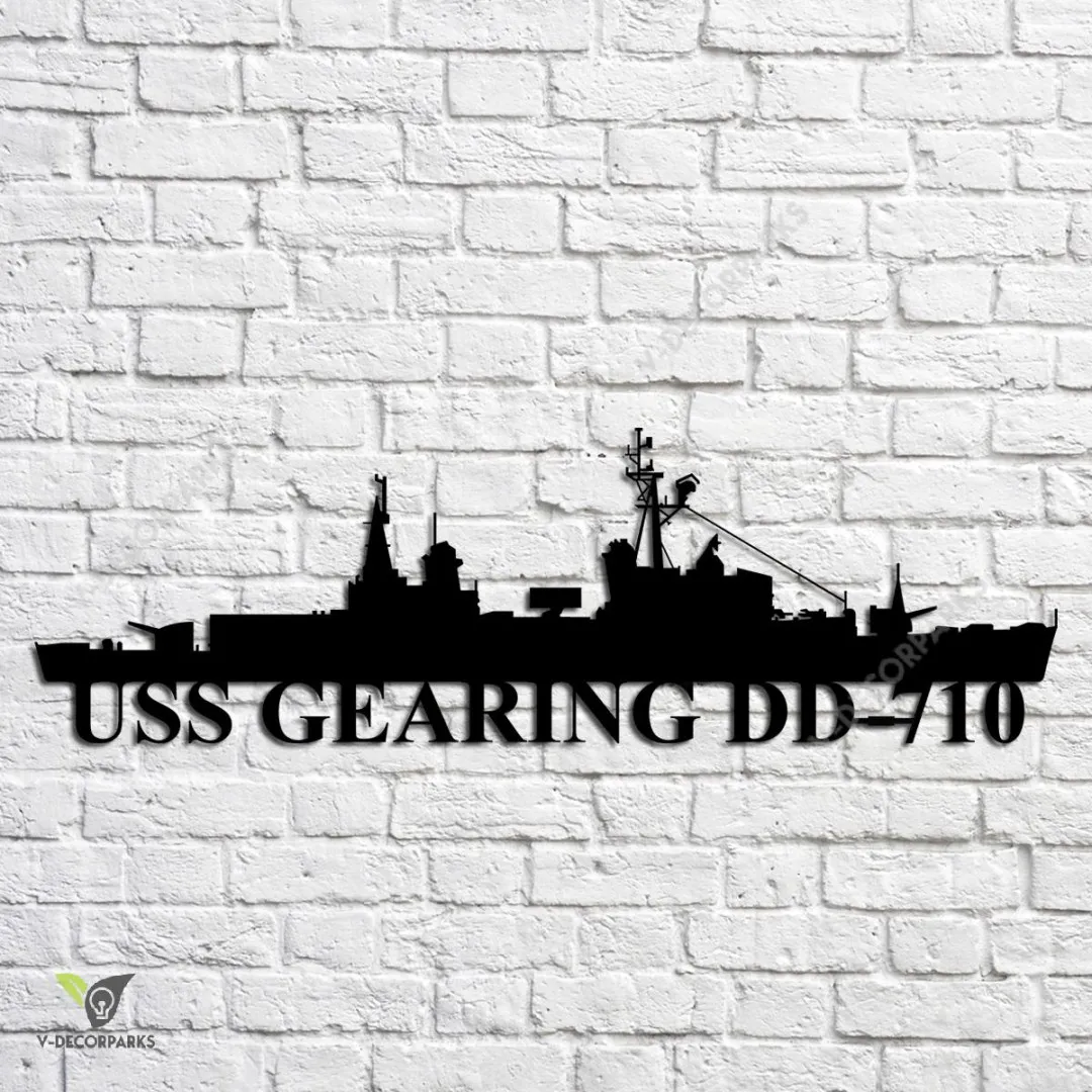 USS-Gearing-DD-710_metalmu_19da5fba-64b8-4ad5-b61b-7ee66a74b9ac.webp Uss Gearing Dd-710 Navy Ship Metal Art, Custom Us Navy Ship Metal Sign, Navy Ships Silhouette Metal Gift For Navy Veteran