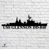 Uss Glennon Dd 840 Navy Ship Metal Art, Navy Ships Silhouette Metal Gift For Navy Veteran, Custom Us Navy Ship Metal Sign