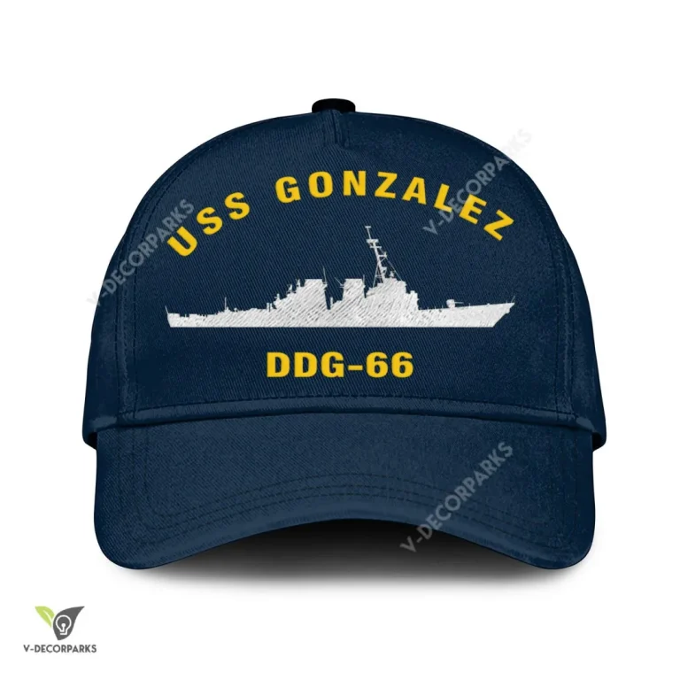 Uss Gonzalez Ddg-66 Classic Baseball Cap Gift For Navy Veteran, Custom Print/embroidered Us Navy Ships Classic Cap