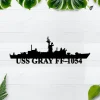 Uss Gray Ff-1054 Metal Wall Art, Custom Us Navy Ships Metal Sign, Metal Veteran Decor, Navy Gift, Decor Decoration