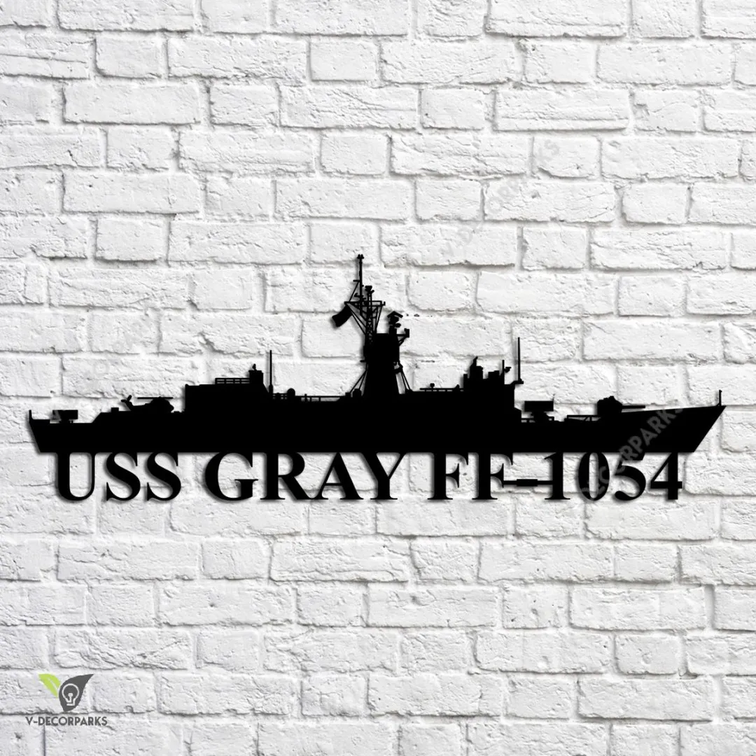 USS-Gray-FF-1054_metalmu.webp Uss Gray Ff-1054 Navy Ship Metal Art, Navy Ships Silhouette Metal Gift For Navy Veteran, Custom Us Navy Ship Metal Sign