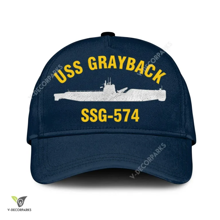 Uss Grayback Ssg-574 Classic Baseball Cap Gift For Navy Veteran, Custom Print/embroidered Us Navy Ships Classic Cap