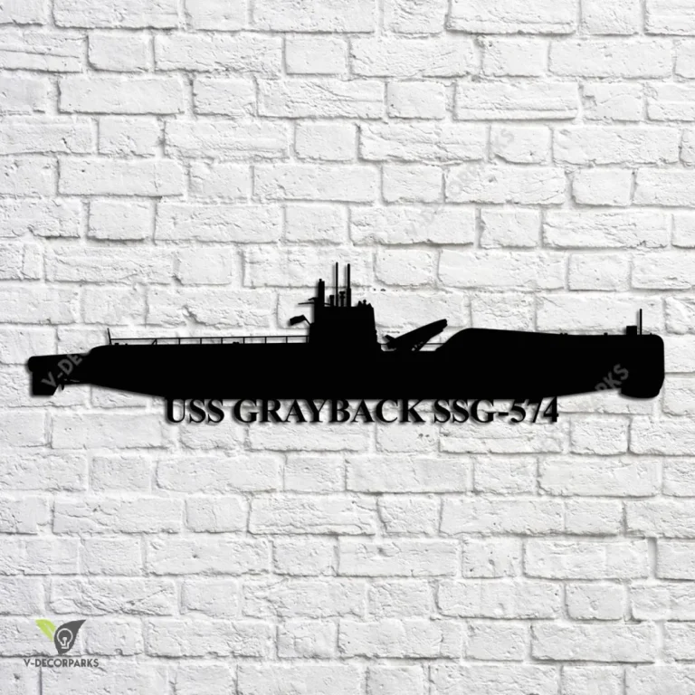 Uss Grayback Ssg-574 Navy Ship Metal Art, Navy Ships Silhouette Metal Gift For Navy Veteran, Custom Us Navy Ship Metal Sign