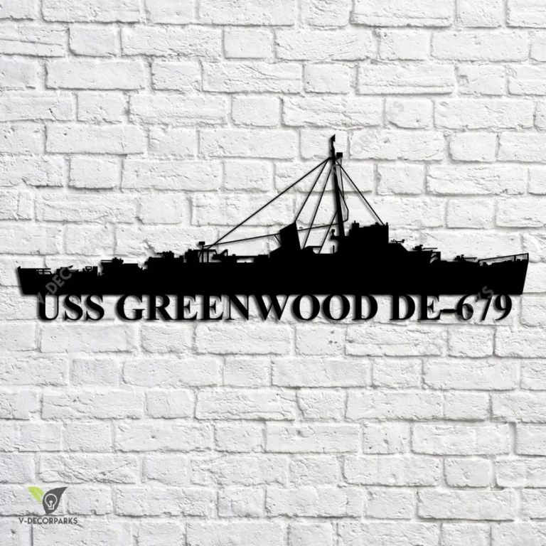 Uss Greenwood De-679 Navy Ship Metal Art, Navy Ships Silhouette Metal Gift For Navy Veteran, Custom Us Navy Ship Metal Sign