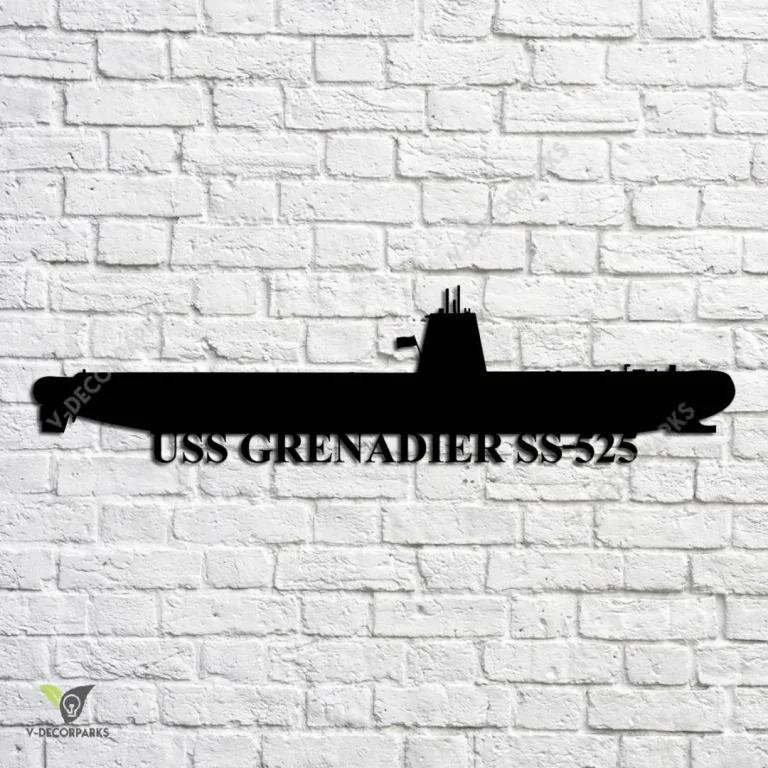 Uss Grenadier Ss 525 Navy Ship Metal Art, Navy Ships Silhouette Metal Gift For Navy Veteran, Custom Us Navy Ship Metal Sign
