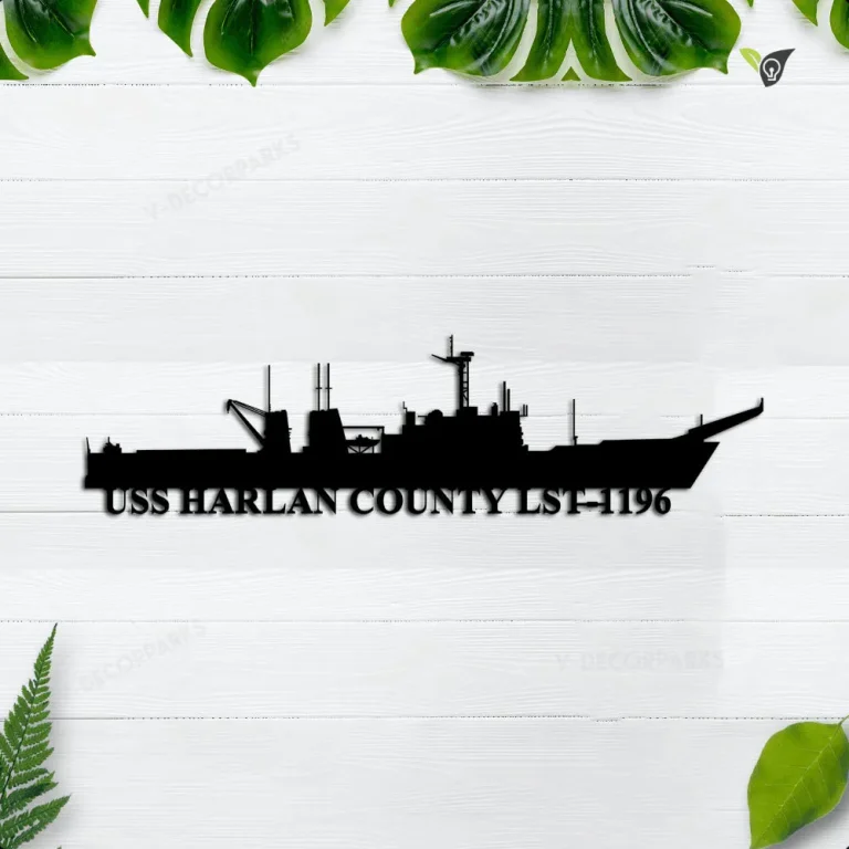 Uss Harlan County Lst-1196 Metal Wall Art, Custom Us Navy Ships Metal Sign, Metal Veteran Decor, Navy Gift, Decor Decoration