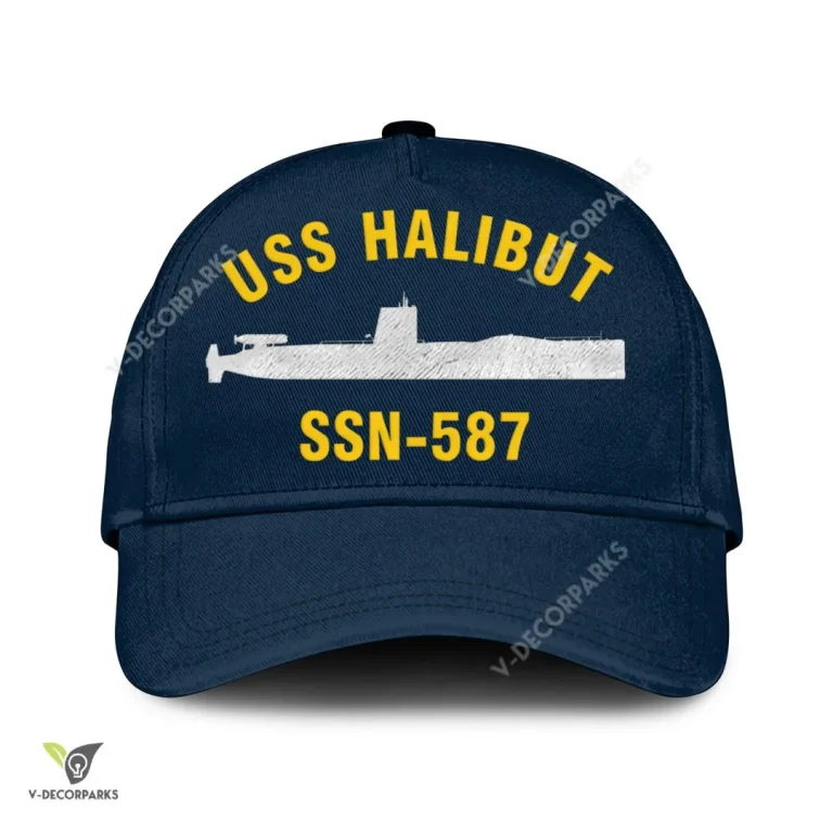 Uss Halibut Ssn-587 Classic Baseball Cap Gift For Navy Veteran, Custom Print/embroidered Us Navy Ships Classic Cap