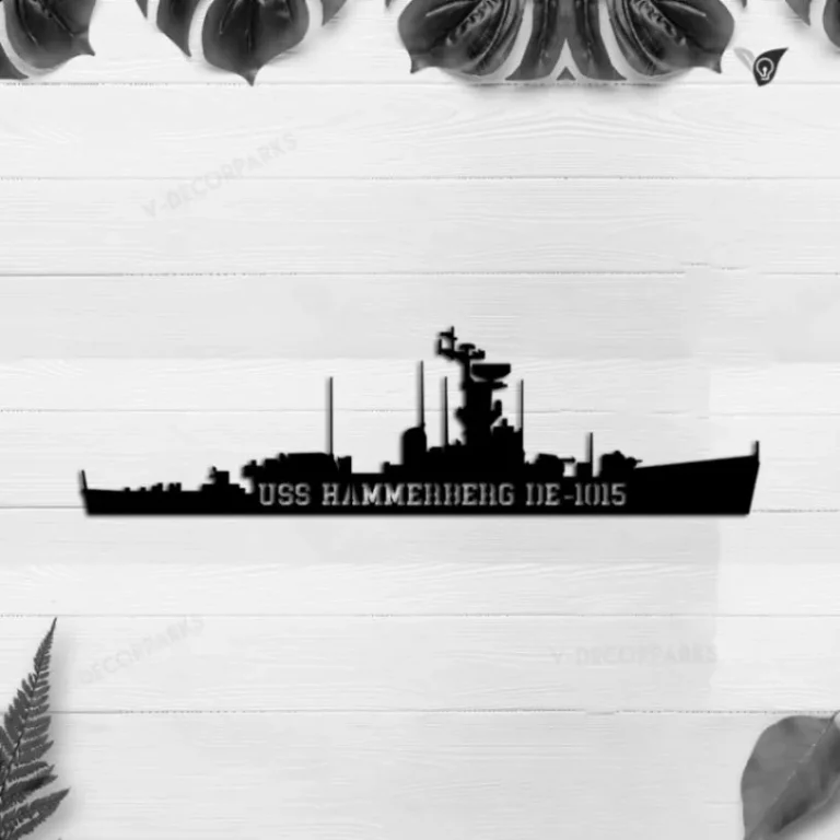 Personalized Uss Hammerberg De-1015 Metal Wall Art, Custom Us Navy Ships Metal Sign, Metal Veteran Decor, Navy Gift, Decor Decoration