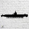 Uss Harder Ss-568 Navy Ship Metal Art, Navy Ships Silhouette Metal Gift For Navy Veteran, Custom Us Navy Ship Metal Sign