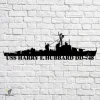 Uss Harry E. Hubbard Dd-748 Navy Ship Metal Art, Navy Ships Silhouette Metal Gift For Navy Veteran, Custom Us Navy Ship Metal Sign