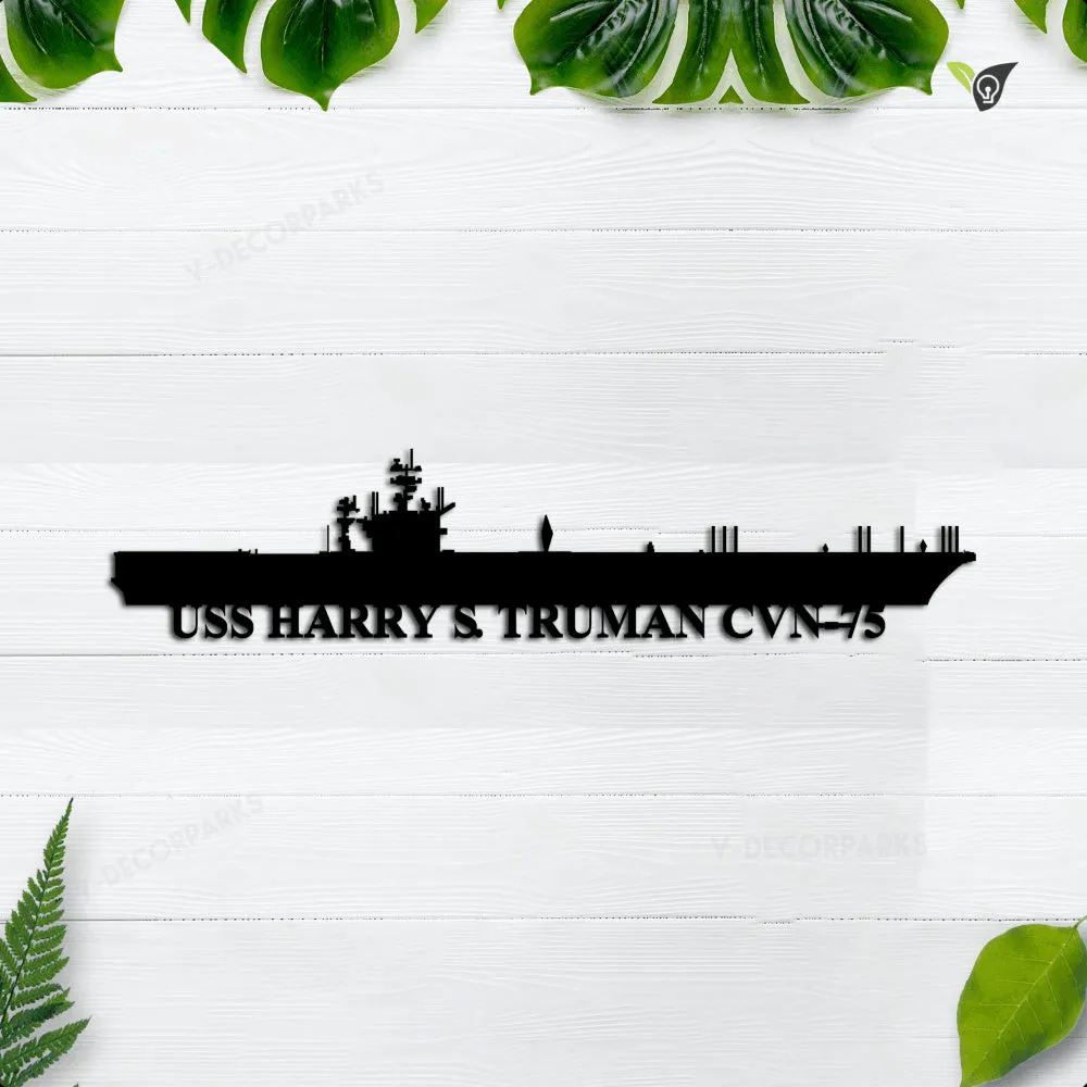 USS-Harry-S.-Truman-_CVN-75.webp Uss Harry S. Truman Cvn-75 Metal Wall Art, Custom Us Navy Ships Metal Sign, Metal Veteran Decor, Navy Gift, Decor Decoration