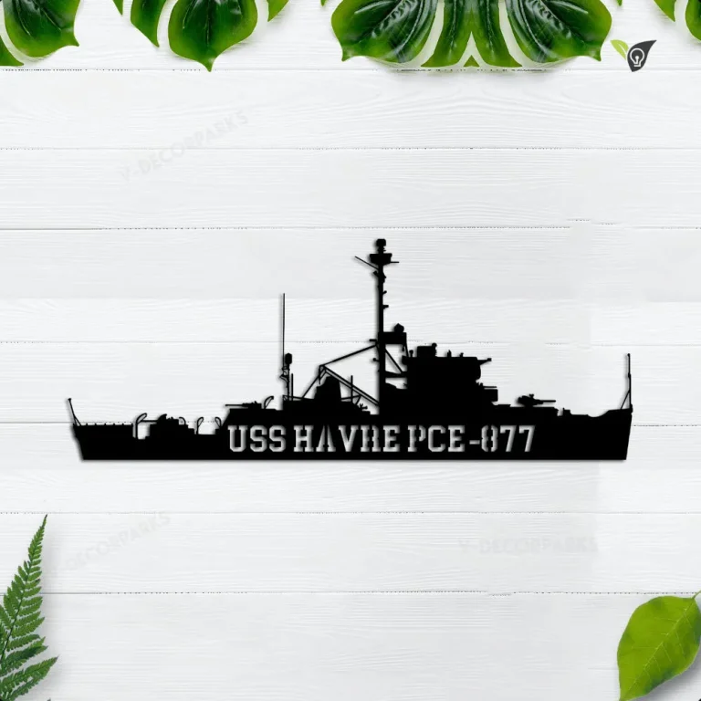 Personalized Uss Havre Pce-877 Metal Wall Art, Custom Us Navy Ships Metal Sign, Metal Veteran Decor, Navy Gift, Decor Decoration