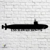 Uss Hawaii Ssn-776 Navy Ship Metal Art, Navy Ships Silhouette Metal Gift For Navy Veteran, Custom Us Navy Ship Metal Sign