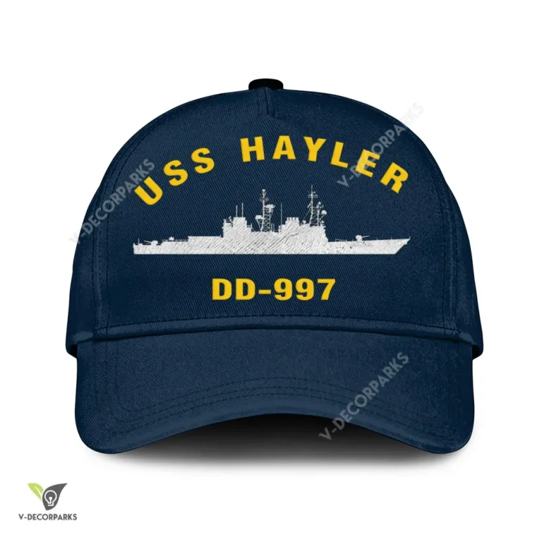 Uss Hayler Dd-997 Classic Baseball Cap Gift For Navy Veteran, Custom Print/embroidered Us Navy Ships Classic Cap