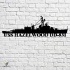 Uss Hazelwood Dd-531 Navy Ship Metal Art, Navy Ships Silhouette Metal Gift For Navy Veteran, Custom Us Navy Ship Metal Sign