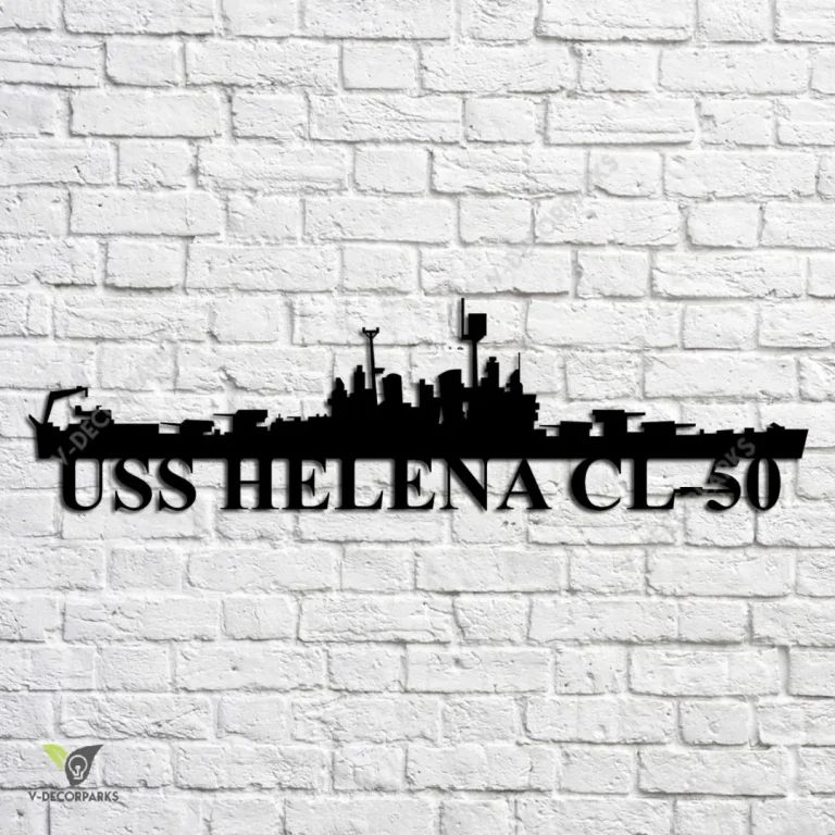 Uss Helena Cl-50 Navy Ship Metal Art, Navy Ships Silhouette Metal Gift For Navy Veteran, Custom Us Navy Ship Metal Sign