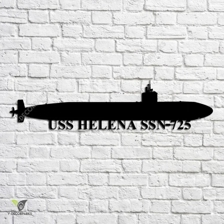 Uss Helena Ssn-725 Navy Ship Metal Art, Navy Ships Silhouette Metal Gift For Navy Veteran, Custom Us Navy Ship Metal Sign