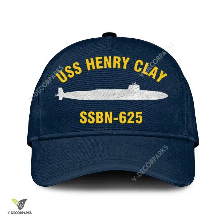 Uss Henry Clay Ssbn-625 Classic Baseball Cap Gift For Navy Veteran, Custom Print/embroidered Us Navy Ships Classic Cap
