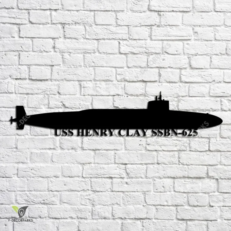 Uss Henry Clay Ssbn-625 Navy Ship Metal Art, Navy Ships Silhouette Metal Gift For Navy Veteran, Custom Us Navy Ship Metal Sign