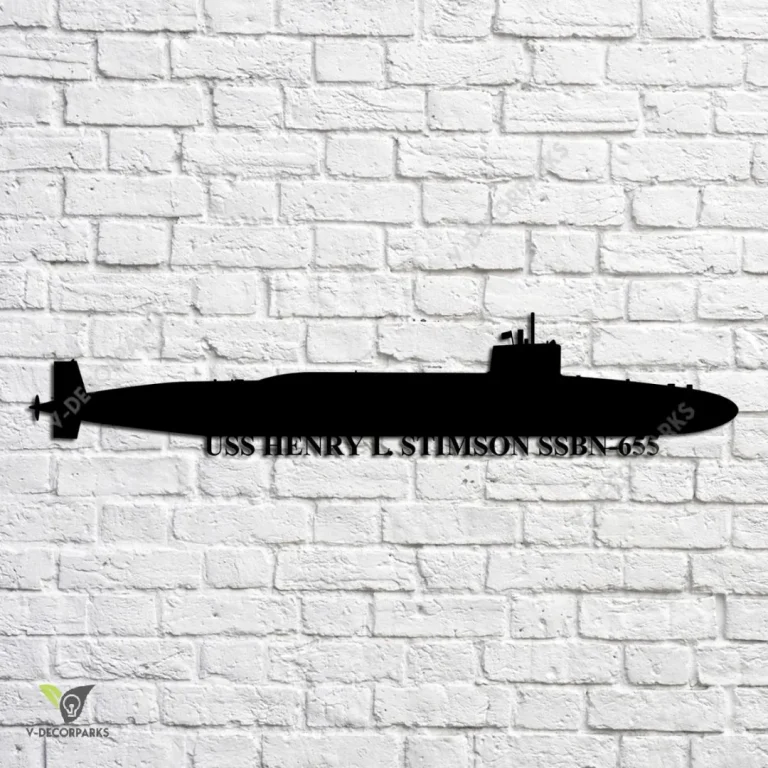 Uss Henry L. Stimson Ssbn-655 Navy Ship Metal Art, Navy Ships Silhouette Metal Gift For Navy Veteran, Custom Us Navy Ship Metal Sign