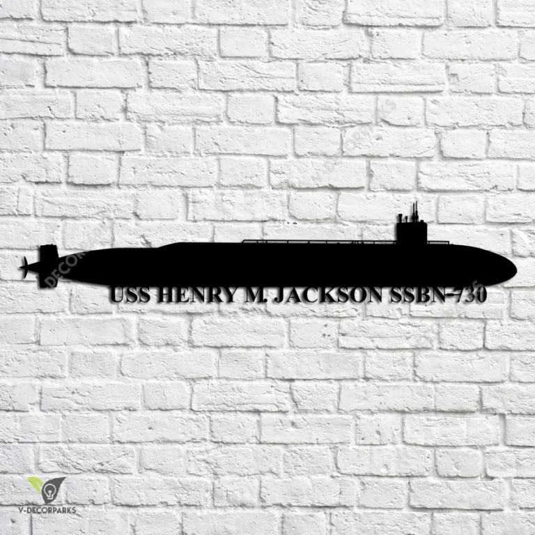 Uss Henry M. Jackson Ssbn-730 Navy Ship Metal Art, Navy Ships Silhouette Metal Gift For Navy Veteran, Custom Us Navy Ship Metal Sign