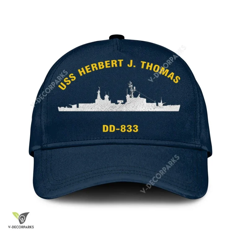 Uss Herbert J. Thomas Dd-833 Classic Baseball Cap Gift For Navy Veteran, Custom Print/embroidered Us Navy Ships Classic Cap