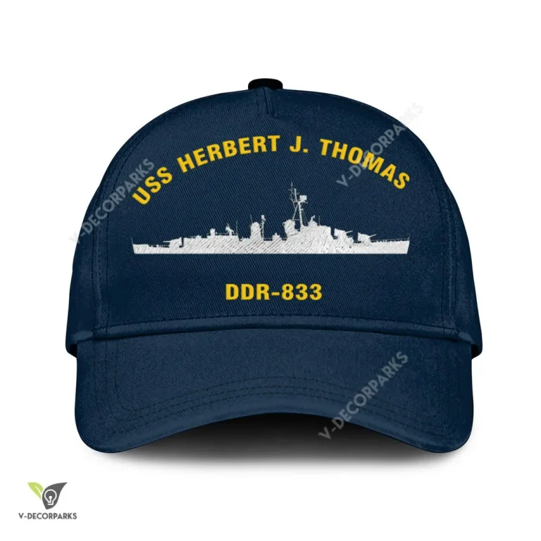 Uss Herbert J. Thomas Ddr-833 Classic Baseball Cap Gift For Navy Veteran, Custom Print/embroidered Us Navy Ships Classic Cap